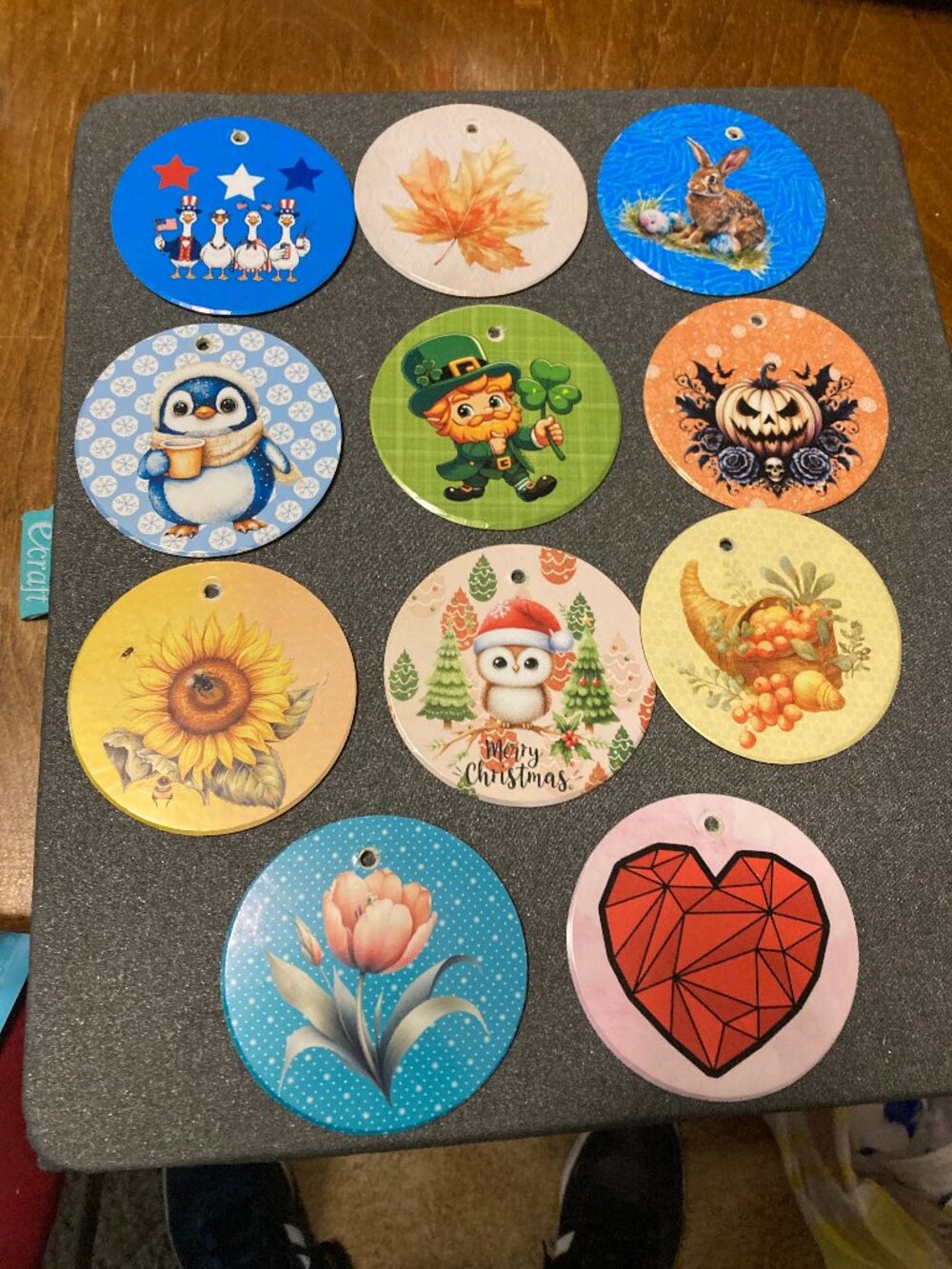 Handcrafted Interchangeable Home Sign with 11 Disks